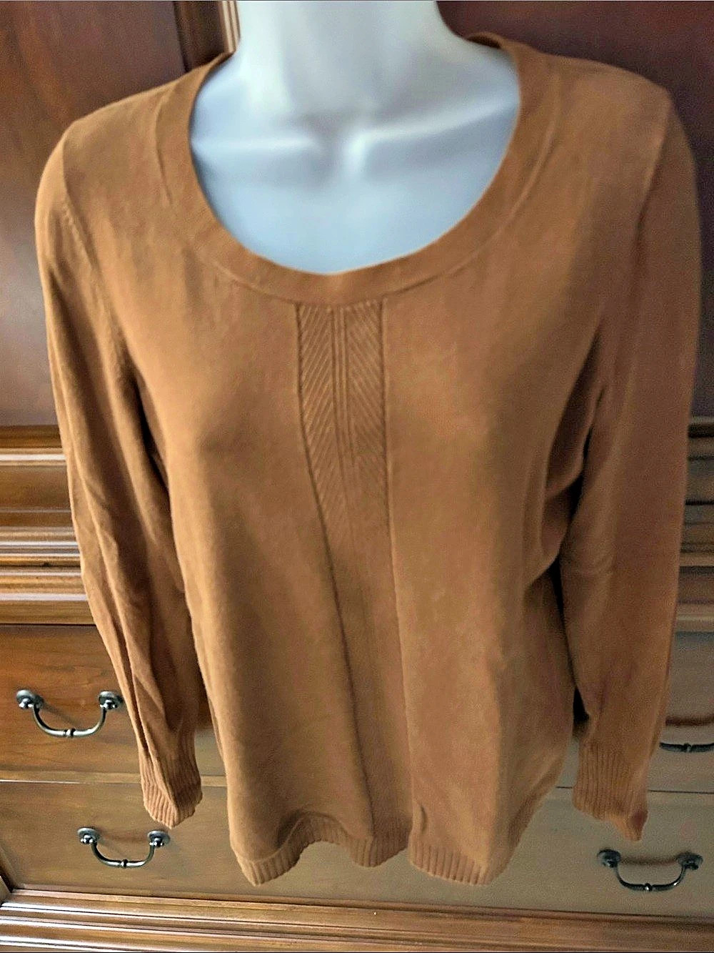 Talbots  Chestnut Brown Knit Crew Neck Sweater Size Small